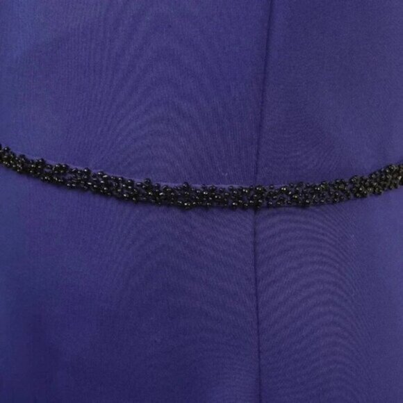 JS Boutique Sheath Dress Lace Beaded Sleeves Purple Black Size 4 - Picture 4 of 10